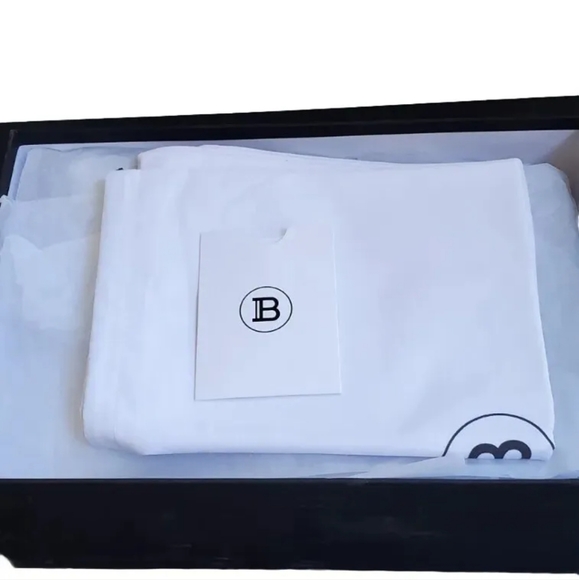 $895 Balmain Men's Black B-It Monogram-Printed Leather Slides SZ 8, 10, 11 12 13 - Picture 8 of 9